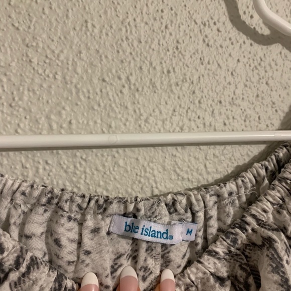 Blue Islnd Cheetah Leopard Animal Print Off the Shoulder Dress Size M - Picture 6 of 11